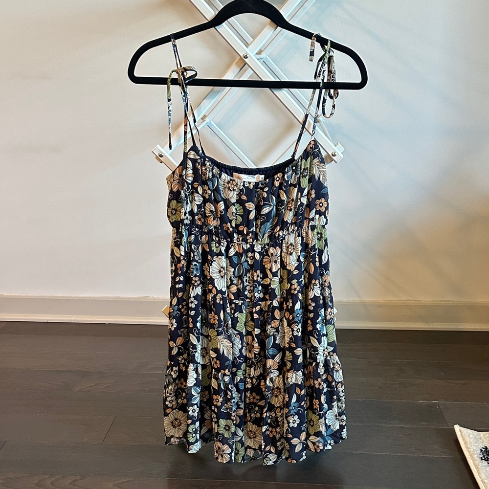 All in Favor Navy Floral Dress